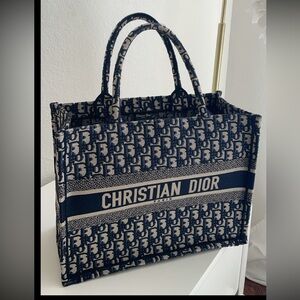 Dior Navy Monogram Tote